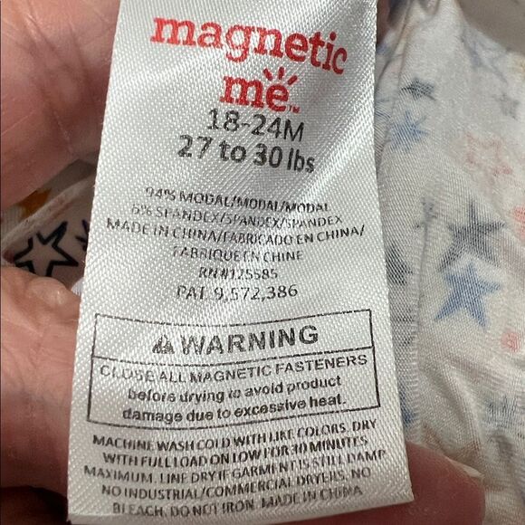 Magnetic Me Starry Print Dress - White, Blue, Orange tiers ruffles size 18-24 m - Picture 16 of 16